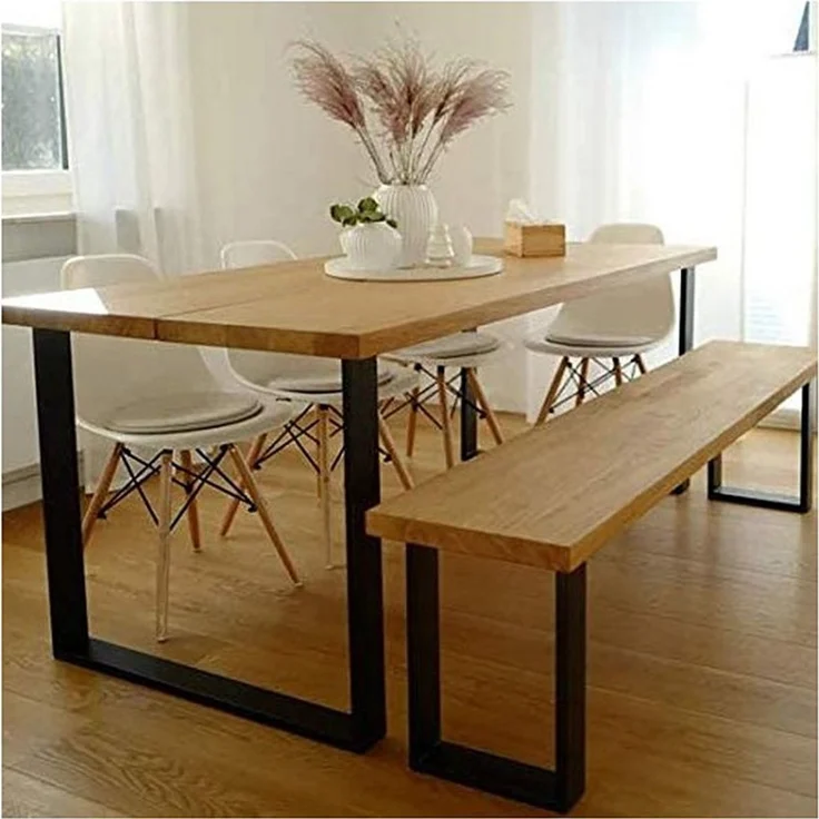 JEOBEST Tischbein 2er Set Tischbeine Metall 60 x 72 cm Möbelfüße Tischfuß, Vierkantprofilen, Industriedesign, DIY-Couchtisch, Schreibtisch.. – Bild 2