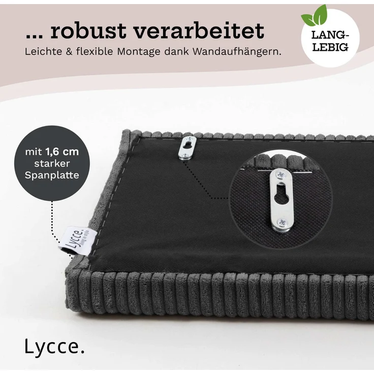 Lycce Kopfstütze Wandkissen Cord - Wandpolster Kopfteil Betten & Rückenkissen Sitzbank, (1 St) – Bild 3
