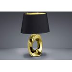 Design Tischleuchte, Keramik, gold-schwarz, H 33 cm, TABA