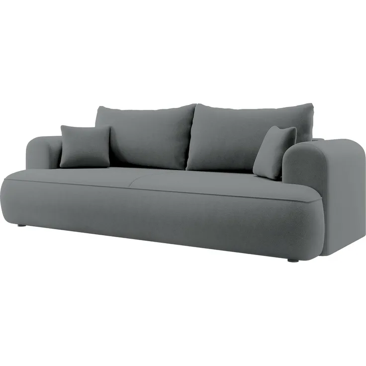 Selsey Sofa Schlafsofa Couch Mit Stauraum Schlaffunktion 3 Sitzer Pflegeleicht Polyurethanschaum Veloursoptik Dunkelgrau OVO