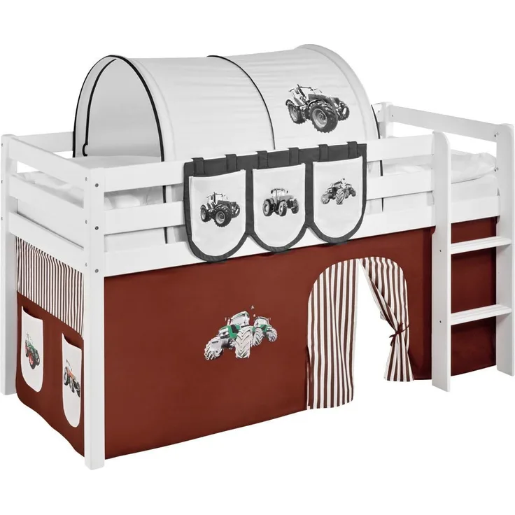 Lilokids 'Trecker' Vorhang Braun Beige - für Hochbett, Spielbett und Etagenbett