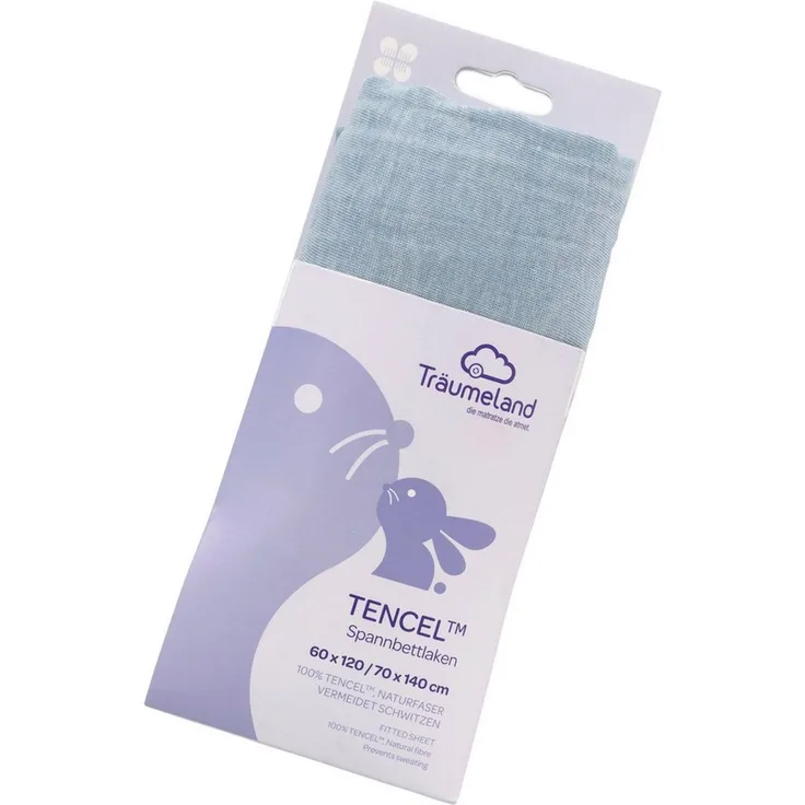 Träumeland Spannbetttuch Tencel ozeanblau 60 x 120 cm + 70 x 140 cm
