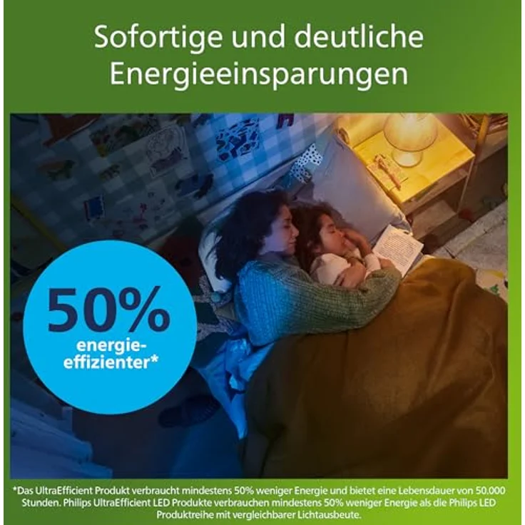 Philips Ultra Efficient LED Glühbirne, Energieeffizienzklasse A, mit E27 Sockel, 40 W, klar, warmweiß 2700 K, 6er Pack, Weiß – Bild 5