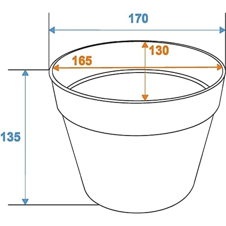 EUROPALMS Übertopf aus Kunststoff, rot, 17cm (83011015) – Bild 2