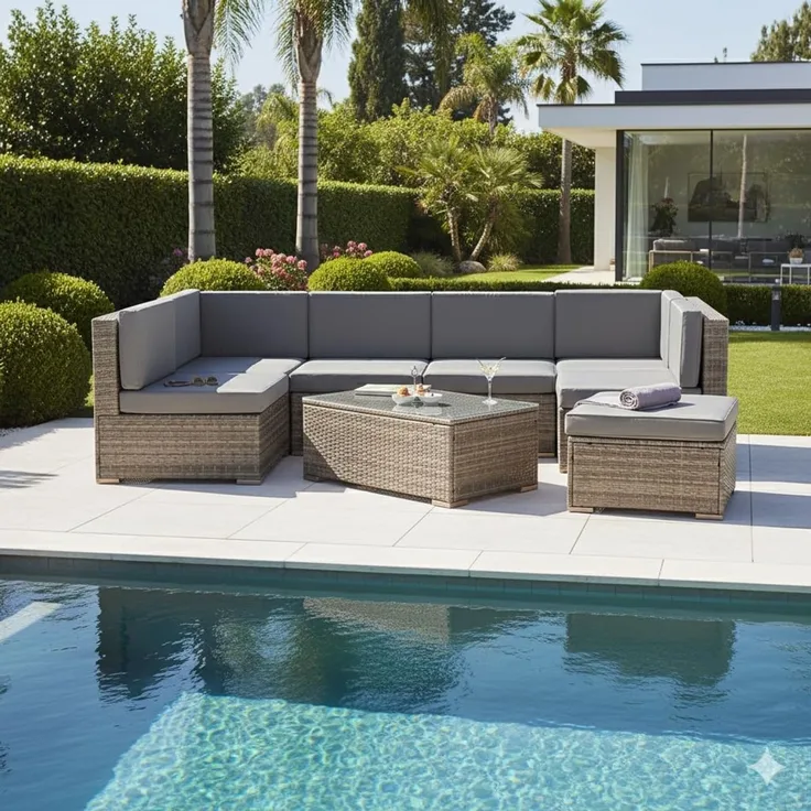 Sitzgruppe Gartenmöbel Lounge Sitzgarnitur Rattan Gartenset Sitzgruppe Terrasse