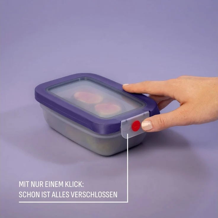 Emsa Frischhaltedose oneClick, Polyprophylen (PP), (Set, 3-tlg), verschlossen mit nur 1 x Klick, 100% dicht, made in Germany – Bild 2