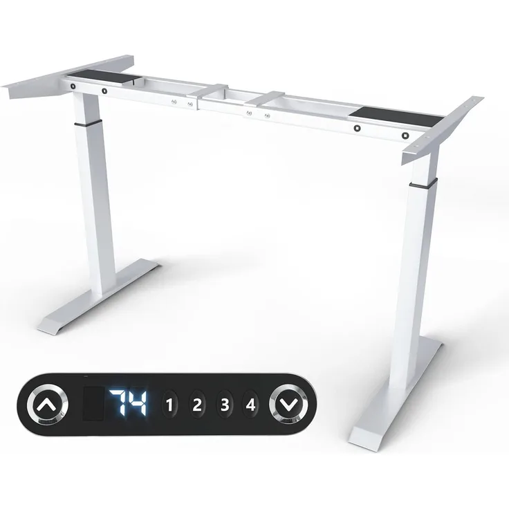 Höhenverstellbarer Schreibtischrahmen - Tischgestell - Bürotisch Rahmen mit Dual Motor Elektrisch Höhenverstellbar mit Touchscreen & Memoryfunktion Gestell (Weiß)