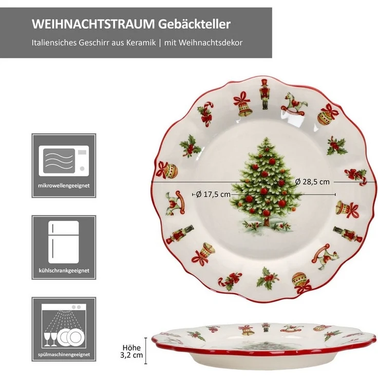 MamboCat Speiseteller Maestro Natale Gebäckteller Keramik Speiseteller Weihnachten – Bild 3