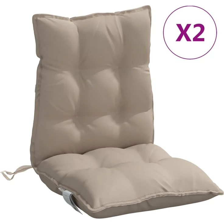 vidaXL Niedriglehner-Auflagen 2 Stk. Taupe Oxford-Gewebe 377695 – Bild 2
