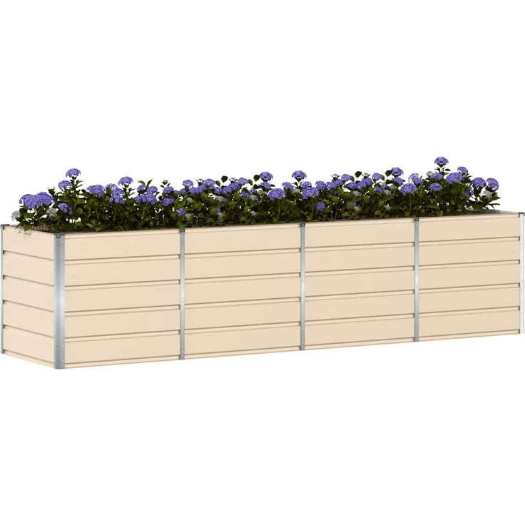 vidaXL Pflanzkübel Elfenbein 320 x 80 x 75 cm Stahl 42018093 – Bild 3