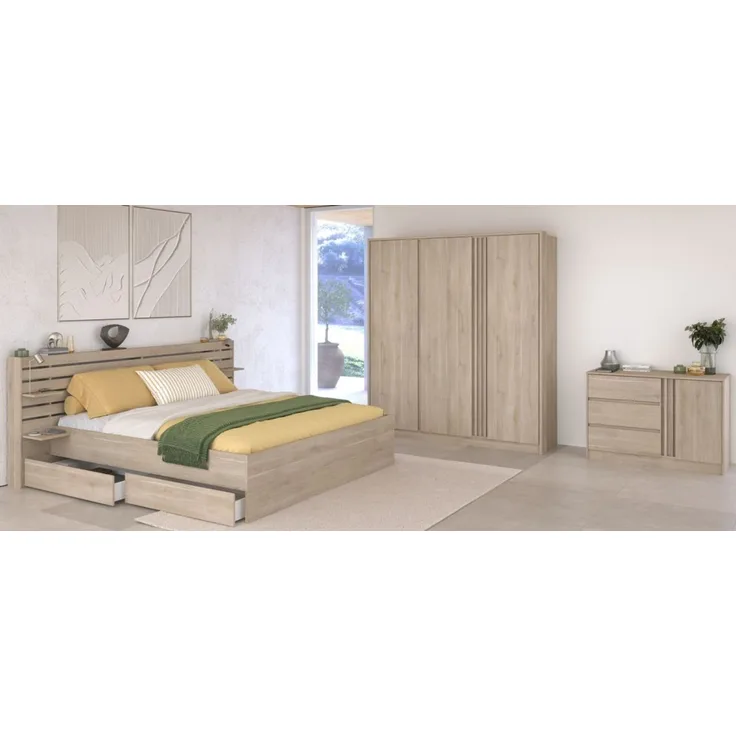 Parisot Schlafzimmer komplett Escale in Eiche 140 x 200 cm