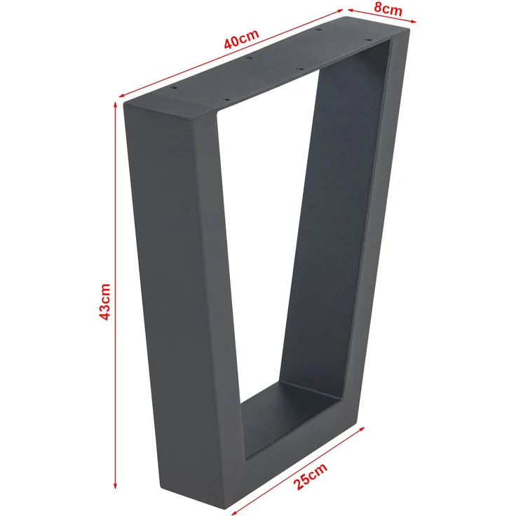 Tischgestell 2er Set Lalling 43x25/40cm Schwarz [en. casa] – Bild 2