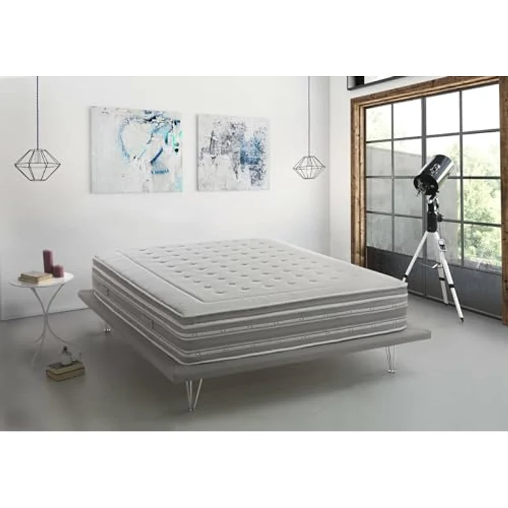 Talamo Italia - Sharon-Doppelmatratze, orthopädisch aus Memory-Schaum und Taschenmikrofedern, 100 % Made in Italy, milbenhemmend und hypoallergen, 160 x 190 x 37 cm – Bild 7