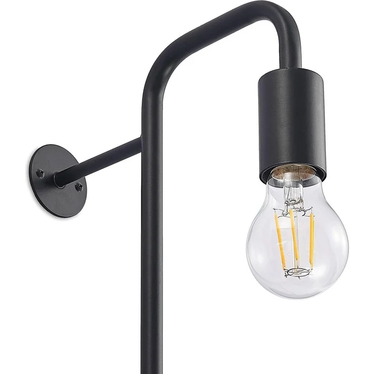 Lindby Wandleuchte Hanjo, Metall, Schwarz IP20, 1 x 60 W – Bild 7