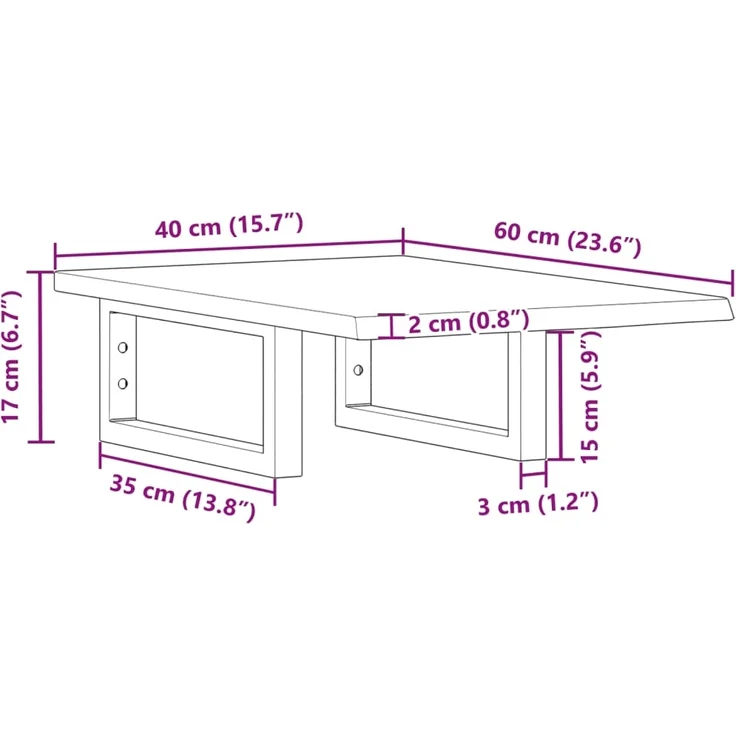 vidaXL Waschtischplatte mit Halterung Stahl und Massivholz Eiche 3302557 – Bild 10