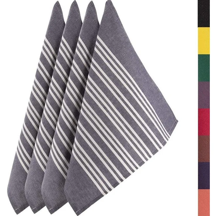 Loco Bird Geschirrtuch aus 100% Baumwolle, (Hochwertiges 4er Handtuch Set für die Küche, 45x75 cm gestreift), Geschirrhandtücher zum Abtrocknen