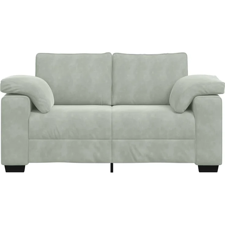 vidaXL Zweisitzer-Sofa Hellgrau 160x77x82 cm Samt 4105257 – Bild 3