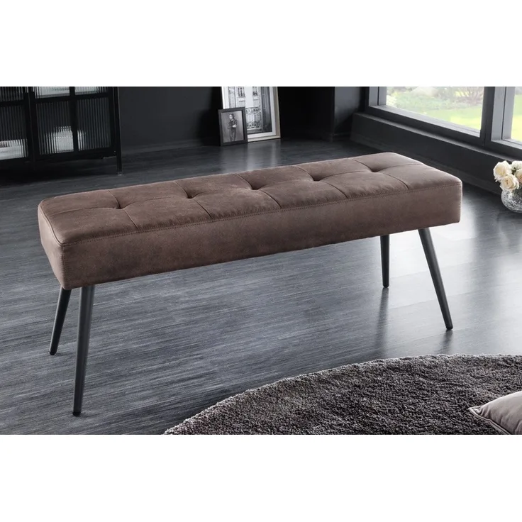 riess-ambiente Sitzbank BOUTIQUE 100cm braun / schwarz (Einzelartikel, 1-St), Wohnzimmer · Microfaser · Metall · Esszimmer· Flur · Schlafzimmer