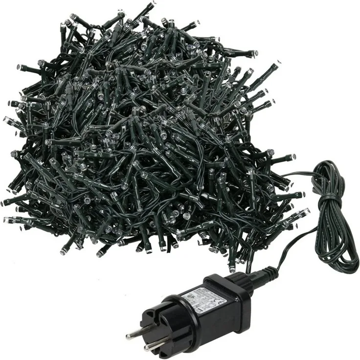 ECD Germany LED-Lichterkette Weihnachtsbeleuchtung Weihnachtslichterkette Christbaumbeleuchtung, Cluster Lichterkette 1000 LEDs 20m für Innen & Außen IP44 Warmweiß