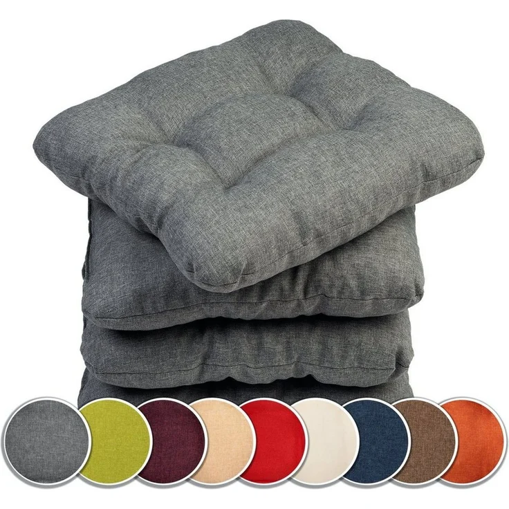 sunnypillow Stuhlkissen 4er Set Stuhlkissen 45x45 cm Bequeme 8cm, Polsterauflage Auflage für Stühle / Bänke – Bild 1