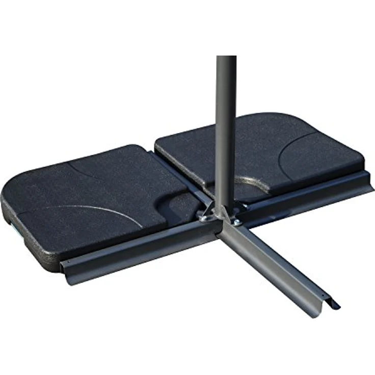 Outsunny Sonnenschirmständer, 4-teilig, Schwarz, Kunststoff, 50x50 cm, mit befüllbaren Gewichten für sicheren Stand – Bild 5