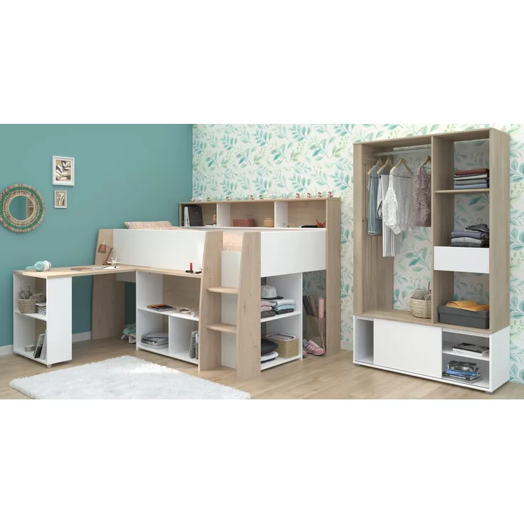Lucas 11 Hochbett mit integriertem Kleiderschrank