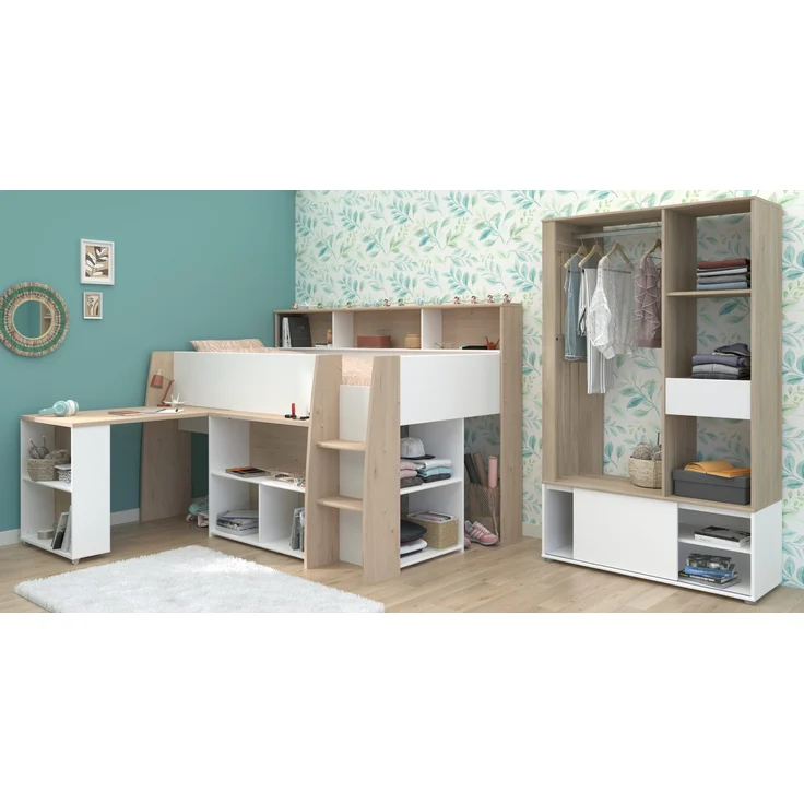 Lucas 11 Hochbett mit integriertem Kleiderschrank