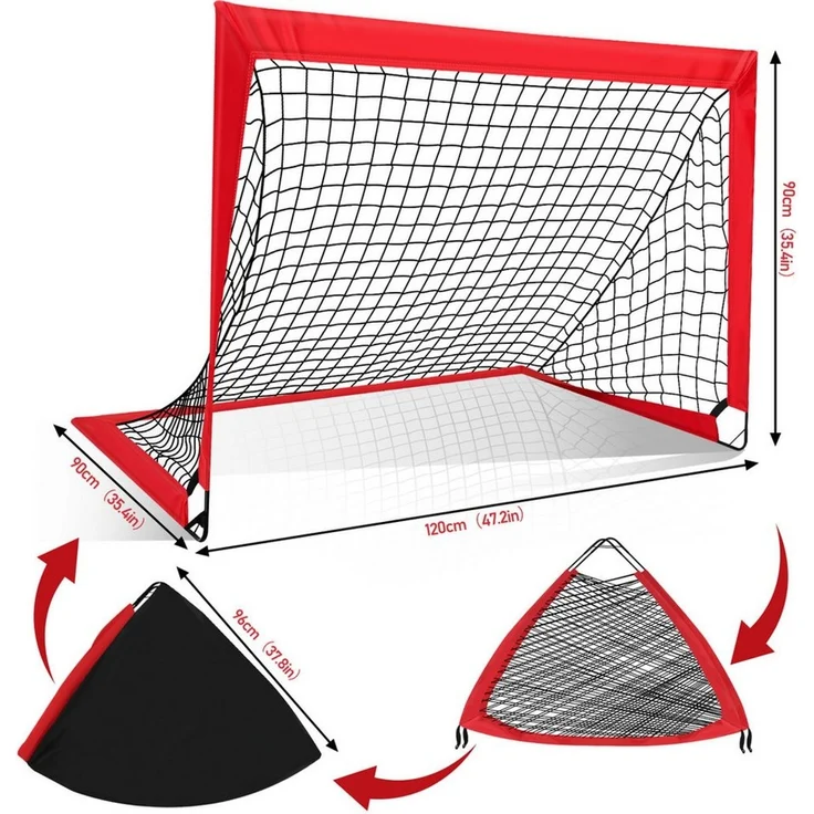 Clanmacy Fußballtor Fußballtor Schneller Aufbau klappbar 120x90x90cm 1er-Set – Bild 2