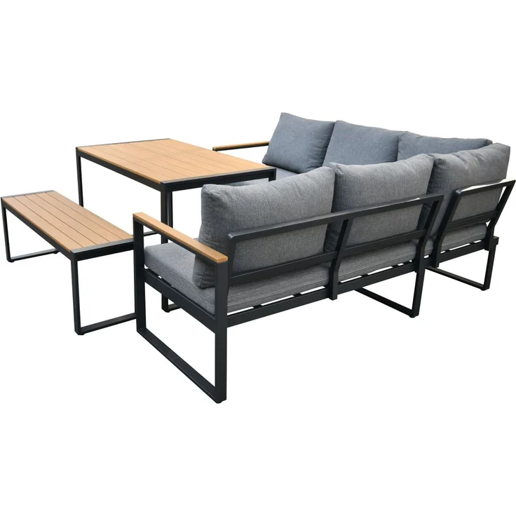 Gardissimo TONY Alu Ecklounge Gartenmöbel Sitzgruppe Holzoptik Nonwood – Bild 9