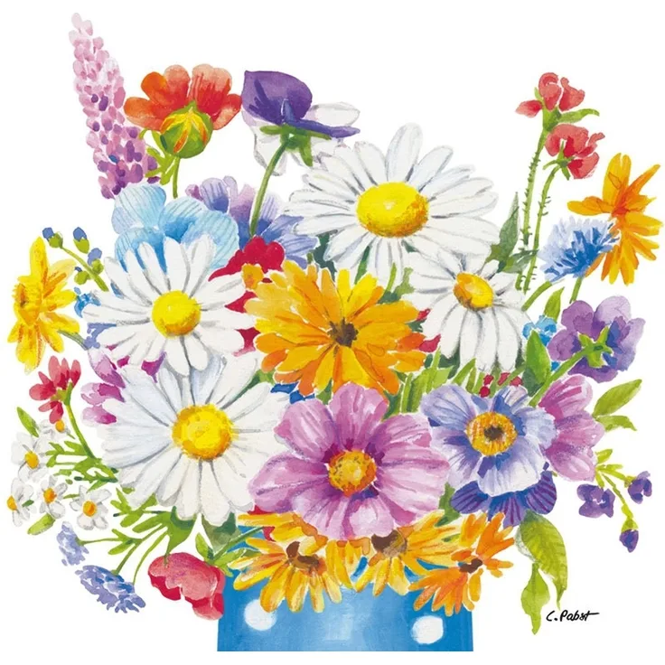 Paperproducts Servietten 33x33 cm Flower Vase