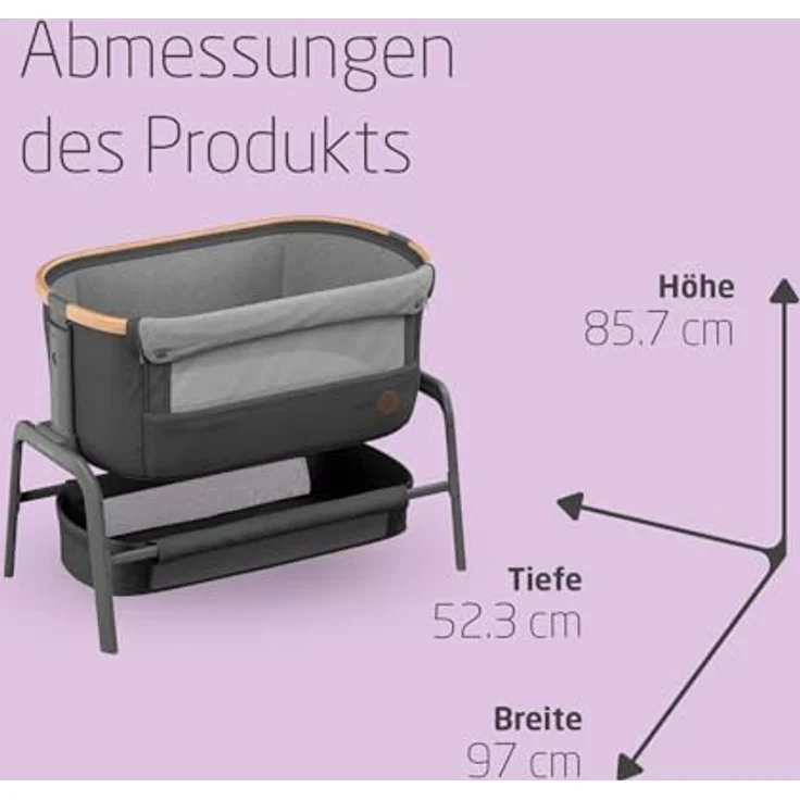 Maxi-Cosi Babybett/Beistellbett Iora, Essential Graphite – Bild 8