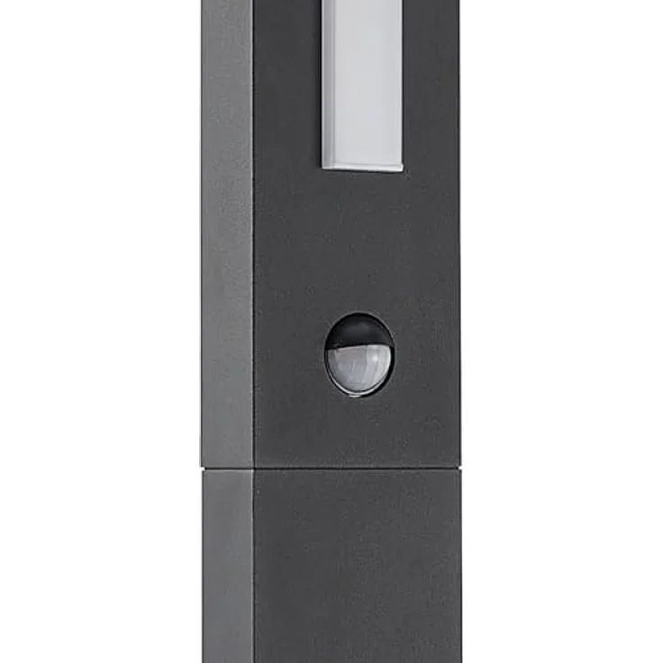 Lucande LED Außenleuchte Virgalia, moderne Wegeleuchte mit Bewegungsmelder und IP54 Spritzwasserschutz, schwarz aus Aluminium, 1-flammig – Bild 4