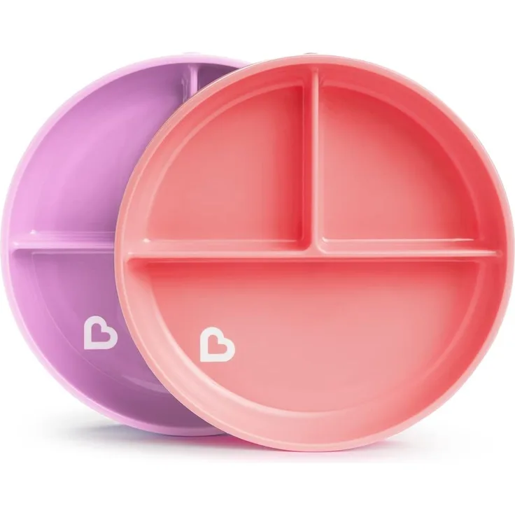 Munchkin Stay Put Teller mit Saugnapf, rosa-violett