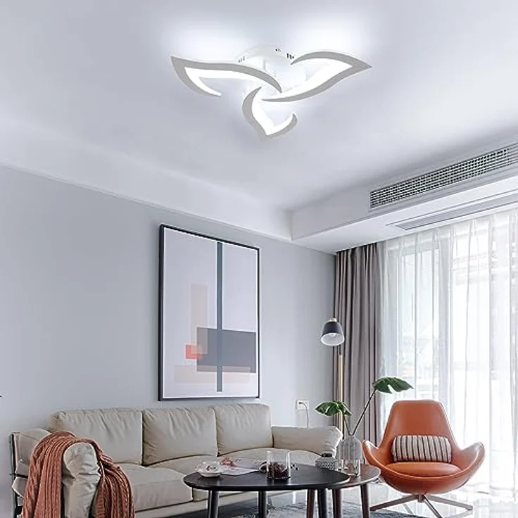 Comely LED Deckenleuchte Dimmbar, Moderne Acryl Deckenlampe 35W 3937LM, 3000K-6500K, Deckenbeleuchtung mit Fernbedienung für Schlafzimmer Wohnzimmer, Dia 58cm – Bild 9