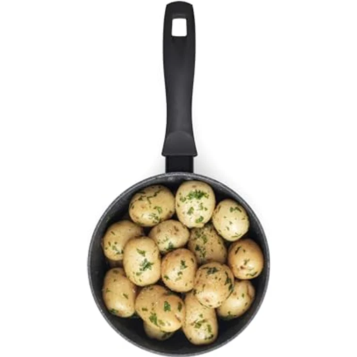 Russell Hobbs RH02814EU7 Metallic Marble Kochpfannen-Set - Antihaft-Küchengeschirr, 20/24-cm-Pfannen, 16/18/20-cm-Töpfe, Deckel aus gehärtetem Glas mit Dampfschlitzen, Induktionskochfeld geeignet – Bild 11