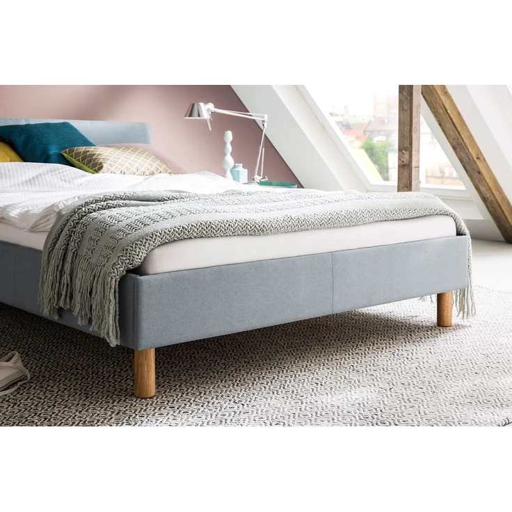 KAWOLA Bett LEO Polsterbett Stoff blau 120x200cm – Bild 2