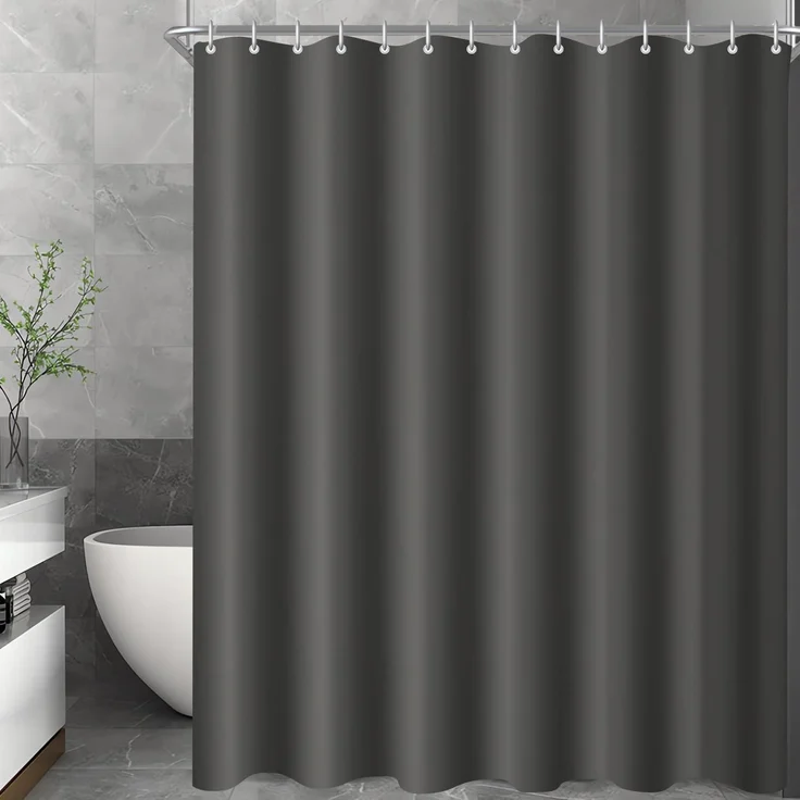 Duschvorhang Antischimmel Wasserabweisend Dunkelgrau 150 x 180 cm – Bild 8