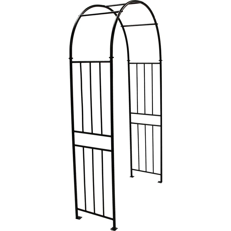 Rosenbogen VERSAILLES 220x120 cm, Metall schwarz Hammerschlagoptik – Bild 2