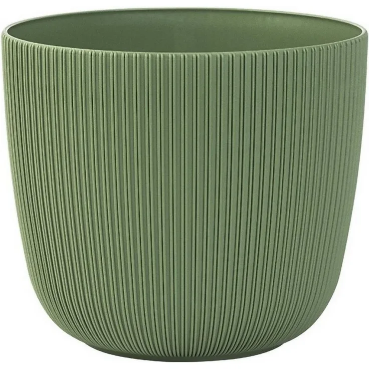 Engelland Blumentopf Pflanztopf mit Drainagesystem (Vorteils-Set, 1 St, robuster PP-Kunststoff), Rillenoptik, UV-resistent, Drainagesystem, direkte Bepflanzung