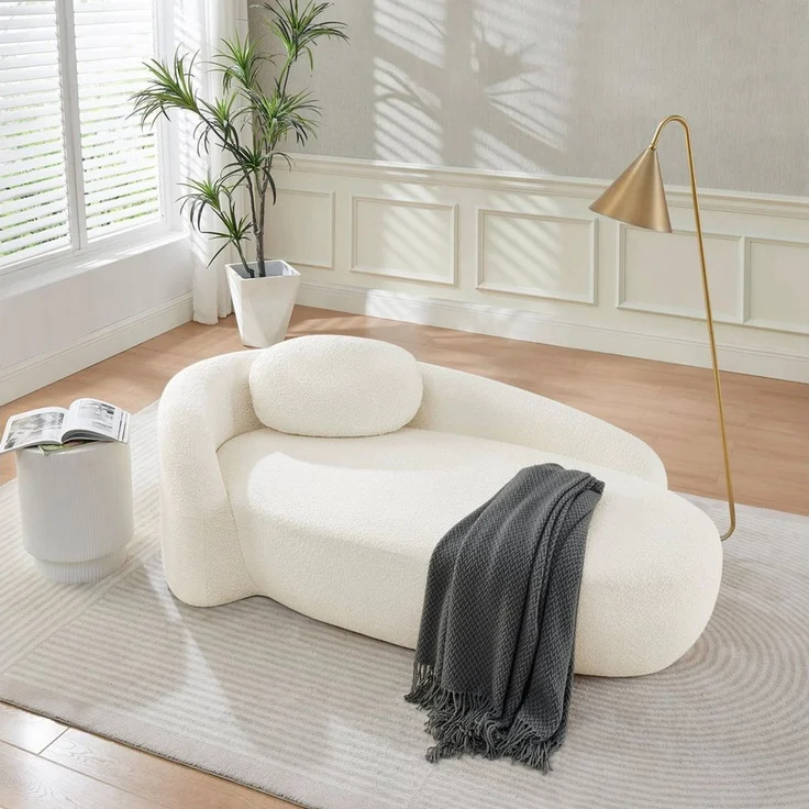 HAUSS SPOLE Schlafsofa Loungesofa Relaxsofa aus weicher Stoff mit abgerundeten Ecken, Sofa, Relaxsofa mit hochelastischem Schaumstoff, Chaiselongue-Loungessel mit angemessener Stützkraft – Bild 3