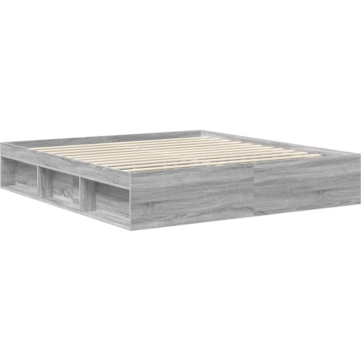 vidaXL Bettrahmen Graues Sonoma 180 x 200 cm Massives Kiefernholz 3409732 – Bild 4