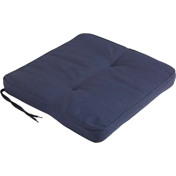 Sitzkissen Indu von Brafab aus Dralon-Stoff, klassisch, blau, mit Bändern zur Befestigung