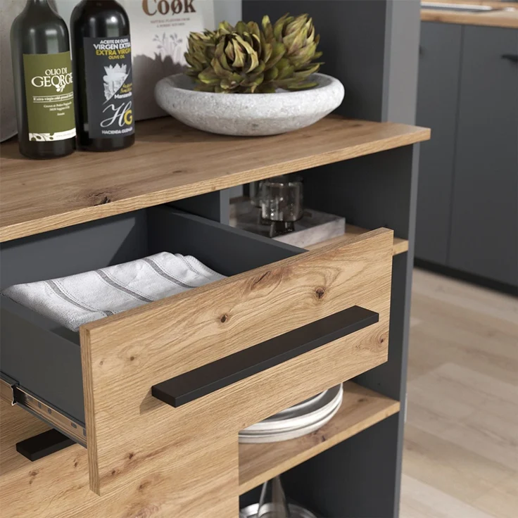 Küchenbuffet Pure Artisan-Eiche/Anthrazit 120.2 x 177 cm Vicco – Bild 4