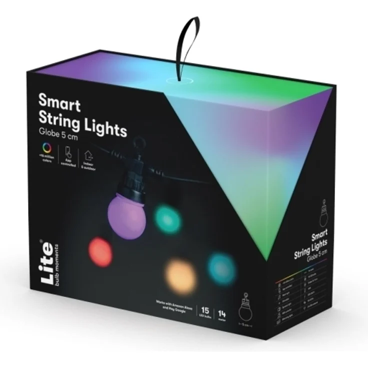 Lichterkette LED Globe förmig Ø5cm 15 LED Birnen 14+3meter 1 Stück