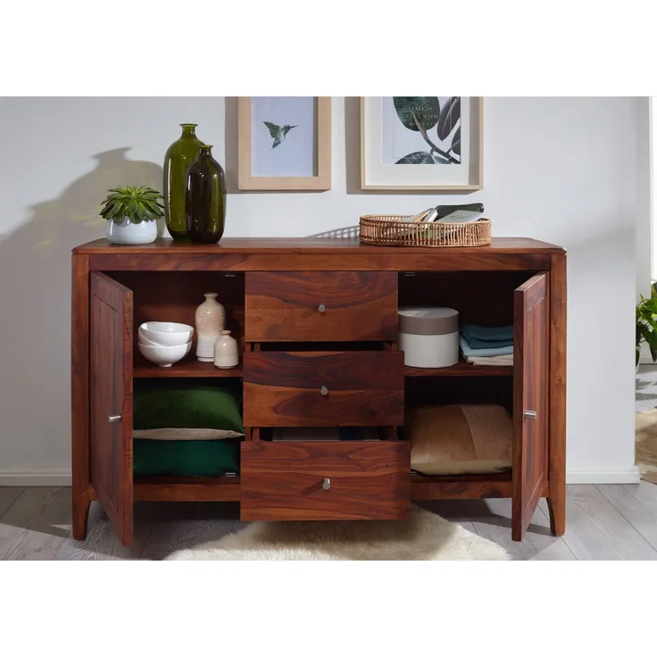 Sideboard Sheesham146x40x86 walnuss geölt BROOKLYN #22