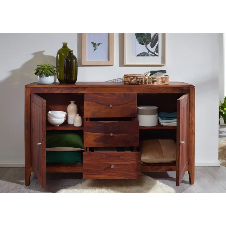 Sideboard Sheesham146x40x86 walnuss geölt BROOKLYN #22