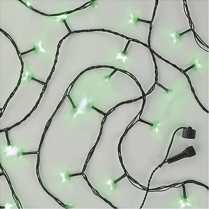 EMOS Connect System 10m Lichterkette Standard, Weihnachtslichterkette mit 100 LEDs, Erweiterungskomponent C (ohne Verbindungskabel und Adapter), IP44 für Innen und Außen, grüne Lichtfarbe – Bild 1