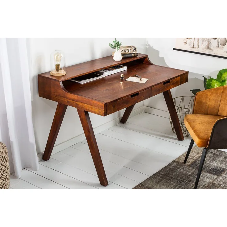 riess-ambiente Schreibtisch MONSOON 120cm braun (1-St), Arbeitszimmer · Massivholz · mit Schublade · Home Office