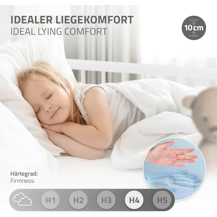 ML-DESIGN Kinderbett Bodenbett Juniorbett inkl. Lattenrost Einzelbett für Kinder Jugendbett, Junior-Bett mit Rausfallschutz & Matratze Bettrahmen aus MDF / Kiefer – Bild 7