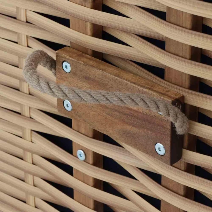TRENDY by deVries 'Trend 10+' Strandkorb, Stoff 745, Geflecht natur, Akazienholz FSC® 100% – Bild 3